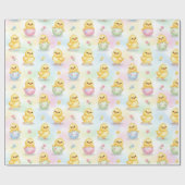 Cute Baby Chick Watercolor Easter Wrapping Paper ラッピングペーパー (フラット)