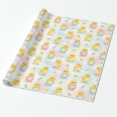 Cute Baby Chick Watercolor Easter Wrapping Paper ラッピングペーパー (アンロールド)