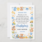 Cute Baby Clothes & Toys Boy Baby Shower サンキューカード (正面)