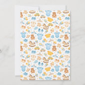 Cute Baby Clothes & Toys Boy Baby Shower サンキューカード (裏面)