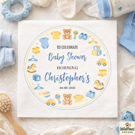 Cute Baby Clothes & Toys Boy Baby Shower スタンダードカクテルナプキン