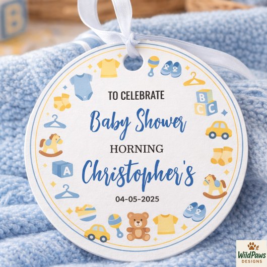 Cute Baby Clothes & Toys Boy Baby Shower フェイバータグ