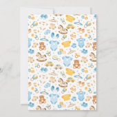 Cute Baby Clothes & Toys Boy Baby Shower 招待状 (裏面)