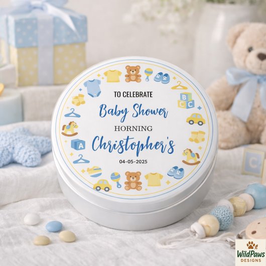 Cute Baby Clothes & Toys Boy Baby Shower 缶バッジ