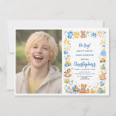 Cute Baby Clothes & Toys Boy Baby Shower photo 招待状 (正面)