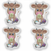 cute baby cow  シール (正面)