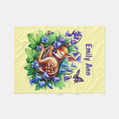 Cute baby deer add name ` フリースブランケット (正面(横))