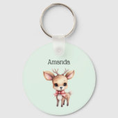 Cute Baby Deer Cartoon Illustration キーホルダー (正面)