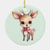 Cute Baby Deer Cartoon Illustration セラミックオーナメント (裏面)