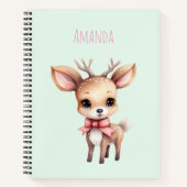 Cute Baby Deer Cartoon Illustration ノートブック (正面)
