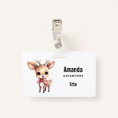 Cute Baby Deer Cartoon Illustration バッジ (裏面クリップ)