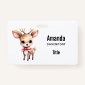 Cute Baby Deer Cartoon Illustration バッジ (裏面)