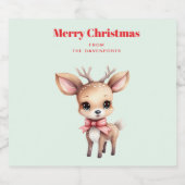 Cute Baby Deer Cartoon Illustration ビールラベル (シングルラベル)