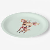 Cute Baby Deer Cartoon Illustration ペーパープレート (アングル)