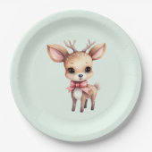 Cute Baby Deer Cartoon Illustration ペーパープレート (正面)