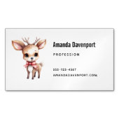 Cute Baby Deer Cartoon Illustration マグネット名刺 (正面)