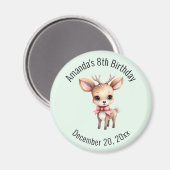 Cute Baby Deer Cartoon Illustration Birthday マグネット (正面/裏面)