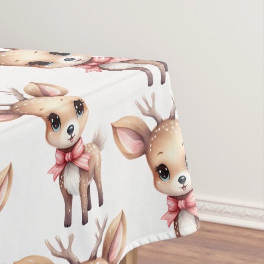 Cute Baby Deer Cartoon Illustration Pattern テーブルクロス (インサイチュ)