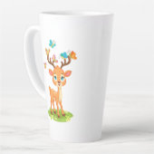 Cute Baby Deer with Butterflies-47568 カフェラテマグ (左アングル)