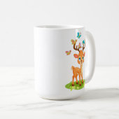 Cute Baby Deer with Butterflies-47568 コーヒーマグカップ (正面右)