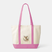 Cute Baby Deer with Pink Florals トートバッグ (裏面)