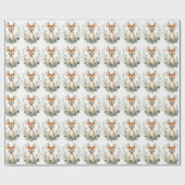 Cute Baby Deer Woodland Wrapping Paper ラッピングペーパー (フラット)