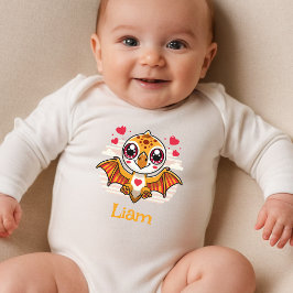Cute Baby Dino Bodysuit – Personalized Name Gift ベビーボディスーツ