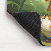 Cute Baby Dino Hatchling Mousepad マウスパッド (コーナー)