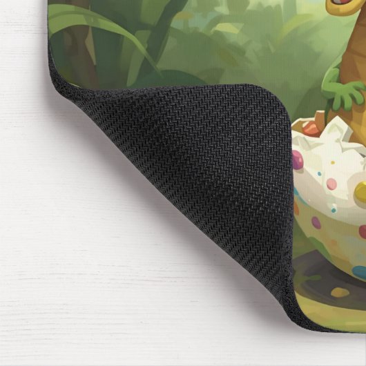 Cute Baby Dino Hatchling Mousepad マウスパッド (コーナー)