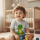 Cute Baby Dinosaur Bitcoin Crypto Graphic Toddler  ベビーTシャツ