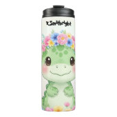 Cute Baby Dinosaur Flower Crown タンブラー (正面)