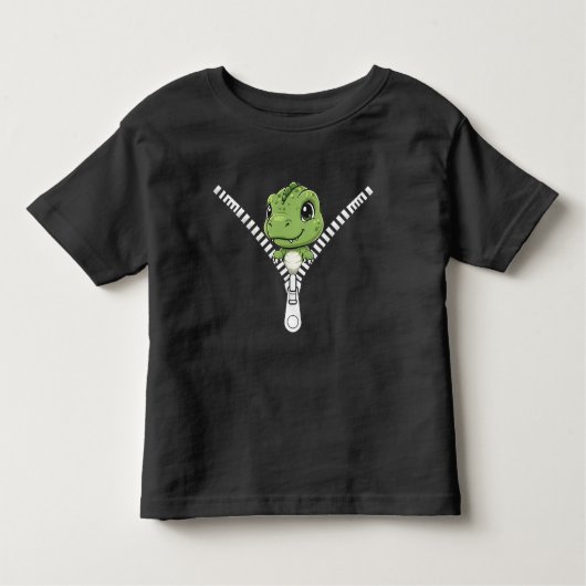 Cute baby dinosaur Peek  トドラーTシャツ (正面)