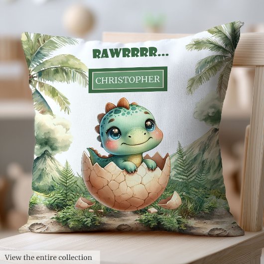 Cute Baby Dinosaur Personalized Baby Pillow Gift クッション