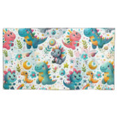 Cute Baby Dinosaur Teal Nursery Dino Pillowcase 枕カバー (正面左)