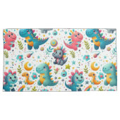 Cute Baby Dinosaur Teal Nursery Dino Pillowcase 枕カバー (正面右)