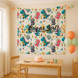 Cute Baby Dinosaur Teal Nursery Dino Tapestry タペストリー