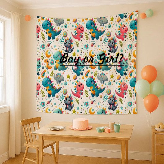 Cute Baby Dinosaur Teal Nursery Dino Tapestry タペストリー