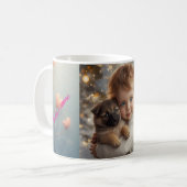 Cute Baby & Dog Christmas Mug コーヒーマグカップ (正面左)