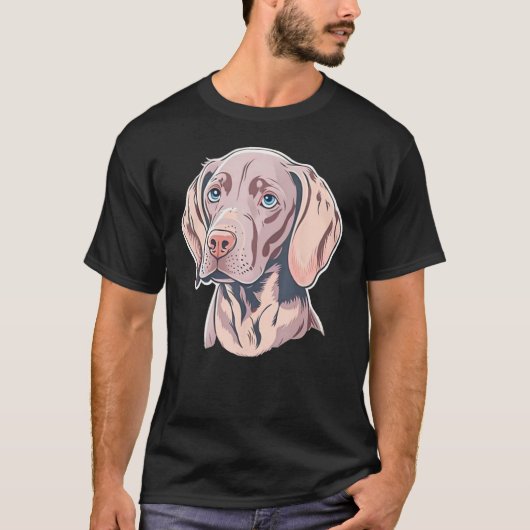 Cute baby dog Weimaraner Puppy Tシャツ (正面)