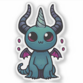 Cute Baby Dragon Demon - Kawaii Fantasy シール