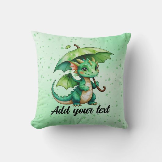 Cute Baby Dragon Fantasy Pillow クッション (正面)