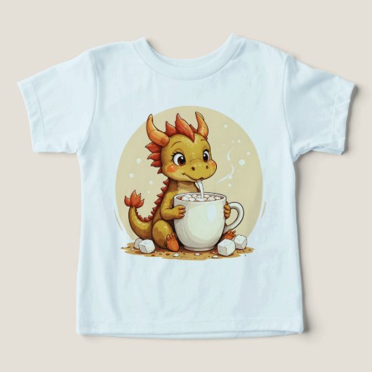 Cute Baby Dragon Hot Chocolate Kids Kawaii Cozy De (デザイン正面)