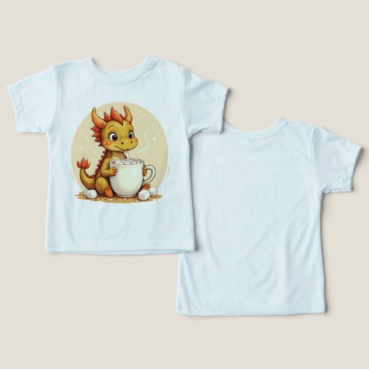 Cute Baby Dragon Hot Chocolate Kids Kawaii Cozy De (デザイン正面&裏面)