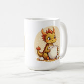 Cute Baby Dragon Hot Chocolate Kids Kawaii Cozy De コーヒーマグカップ (正面右)