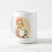 Cute Baby Dragon Hot Chocolate Kids Kawaii Cozy De コーヒーマグカップ (正面左)