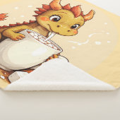 Cute Baby Dragon Hot Chocolate Kids Kawaii Cozy De シェルパブランケット (3/4)