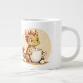 Cute Baby Dragon Hot Chocolate Kids Kawaii Cozy De ジャンボコーヒーマグカップ (右)