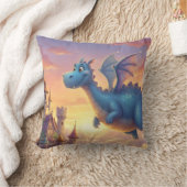 Cute Baby Dragon Nursery Throw Pillow クッション (ブランケット)