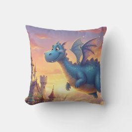 Cute Baby Dragon Nursery Throw Pillow クッション