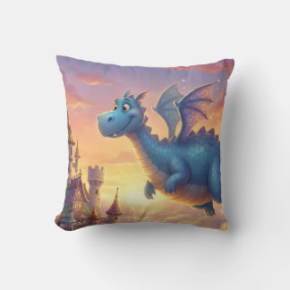 Cute Baby Dragon Nursery Throw Pillow クッション